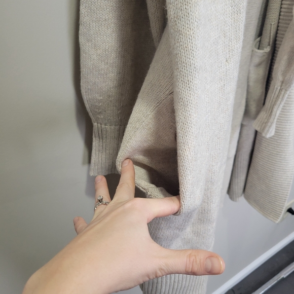 Haven Well Within Cotton Blend Cardigan Womens Medium Cream Open Front Pockets - Picture 5 of 8